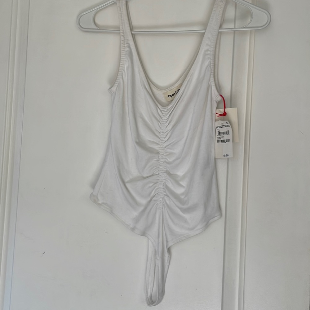 White thong bodysuit